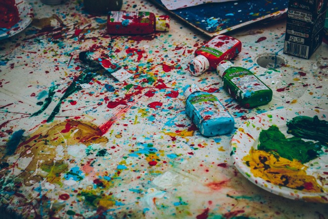 paint, crafts, preschooler, art, messy, splatter